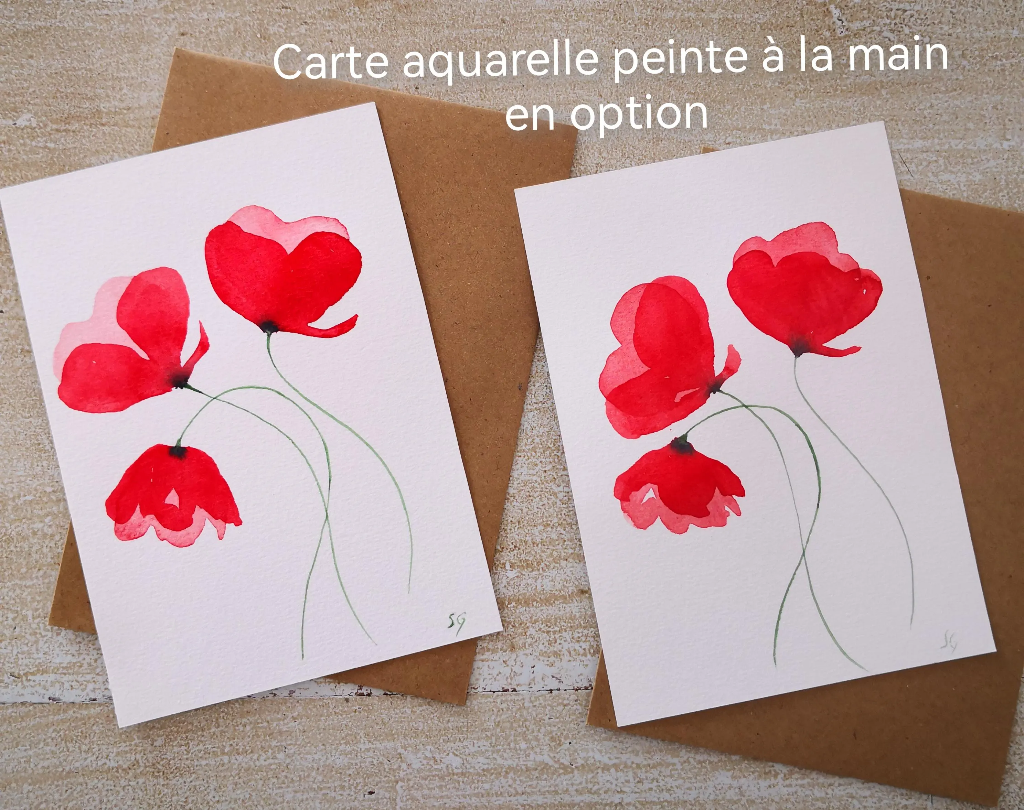 Bouquet Coquelicots & Feuillages en Fil de Métal Noir